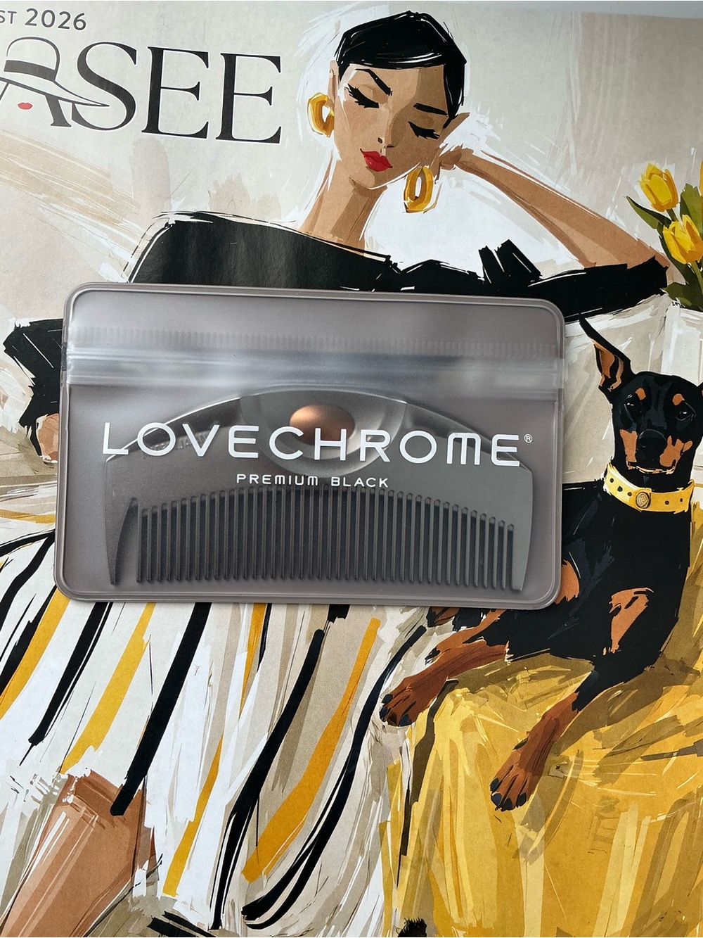 Love Chromé Premium Black Compact Comb - Black